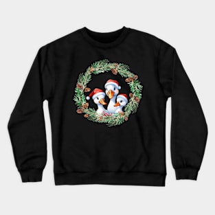 Christmas Duck Wreath Crewneck Sweatshirt